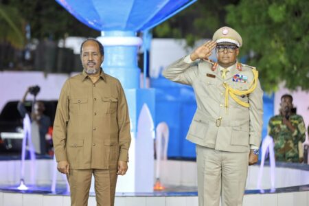 Madaxweynaha Jamhuuriyadda Federaalka Soomaaliya Mudane Xasan Sheekh Maxamuud ayaa caawa ka qeyb-galay munaasabadda 26-ka Juun