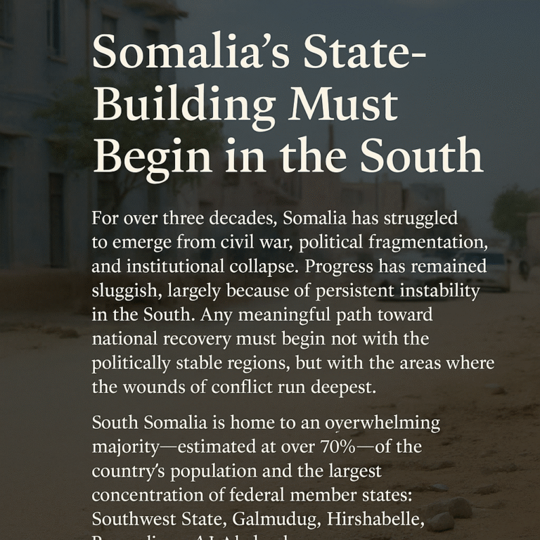 Somalia's State-Building Must Begin in the South