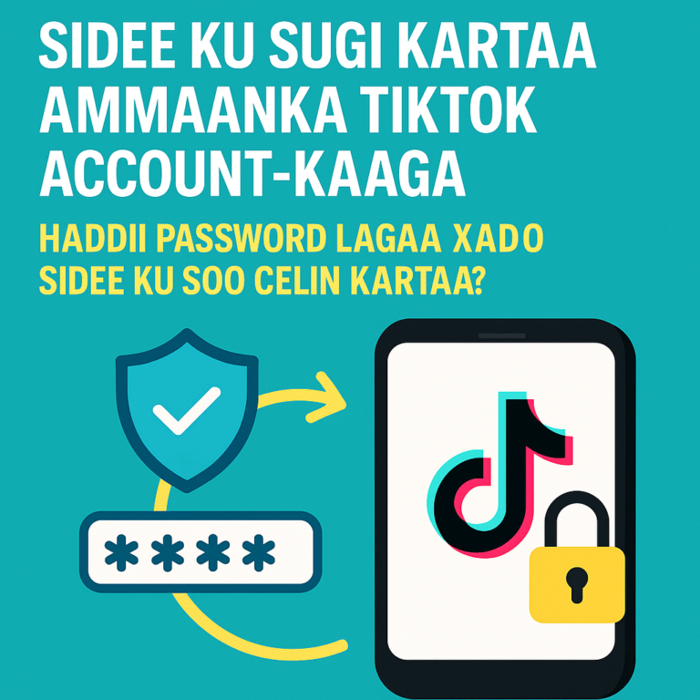Sidee ku Sugi Kartaa Ammaanka TikTok Account-kaaga? Haddii Password Lagaa Xado, Sidee Ku Soo Celin Kartaa? (Tallaabo-Tallaabo) Sidee ku Sugi Kartaa Ammaanka TikTok Account-kaaga? Haddii Password Lagaa Xado, Sidee Ku Soo Celin Kartaa? (Tallaabo-Tallaabo)